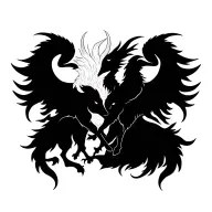 Taurus and Phoenix  tattoo design idea