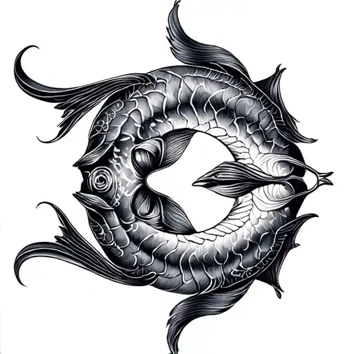 libra pisces zodiac sign tattoo design idea