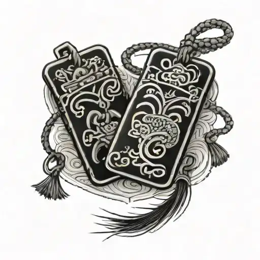omamori charm tattoo design idea