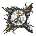 A tattoo design featuring the verse Isaiah 44:22 the three nails of crucifixion and crown of thorns,in a blackwork style tattoo design idea