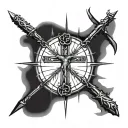 A tattoo design featuring the verse Isaiah 44:22 the three nails of crucifixion and crown of thorns,in a blackwork style tattoo design idea