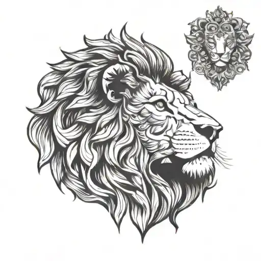 bible and lion tattoo design idea