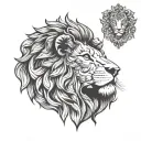 bible and lion tattoo design idea