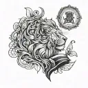 bible and lion tattoo design idea