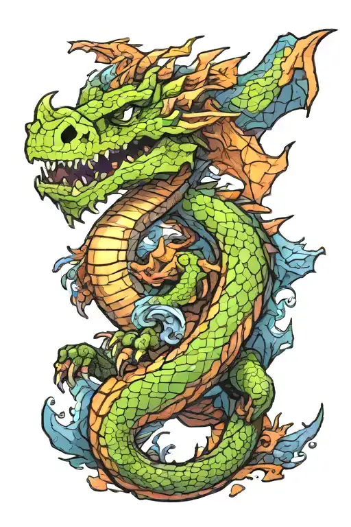 minecraft change dragon holding tattoo design idea