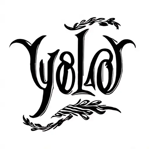 yolo writing tattoo design idea