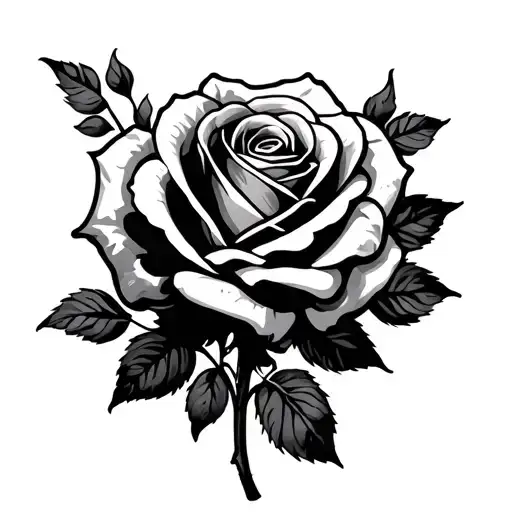 much love broken hearted rose tattoo design idea