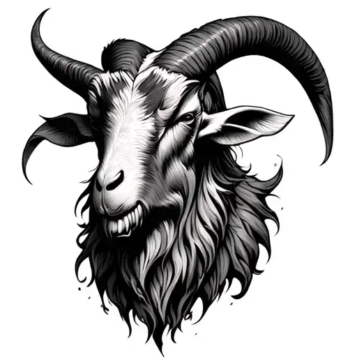 demonic goat head tattoo design idea