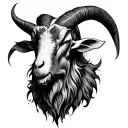 demonic goat head tattoo design idea