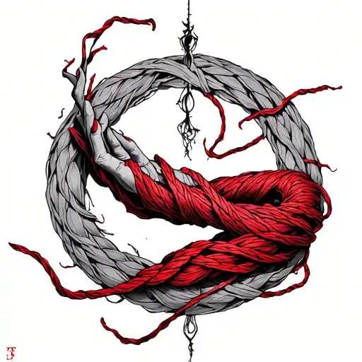 Red String Of Fate tattoo design idea