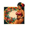 plus size black woman pin up kinky dominant tattoo design idea