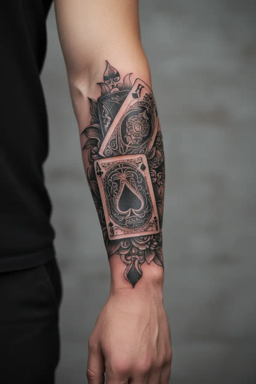 gambling blackjack tattoo design idea