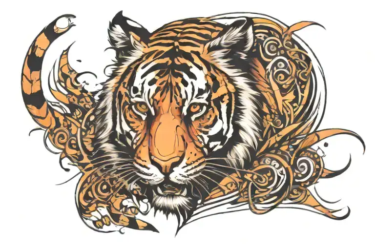ADHD Tiger tattoo design idea