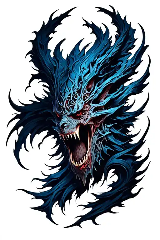 BELIAL with winds tattoo design idea