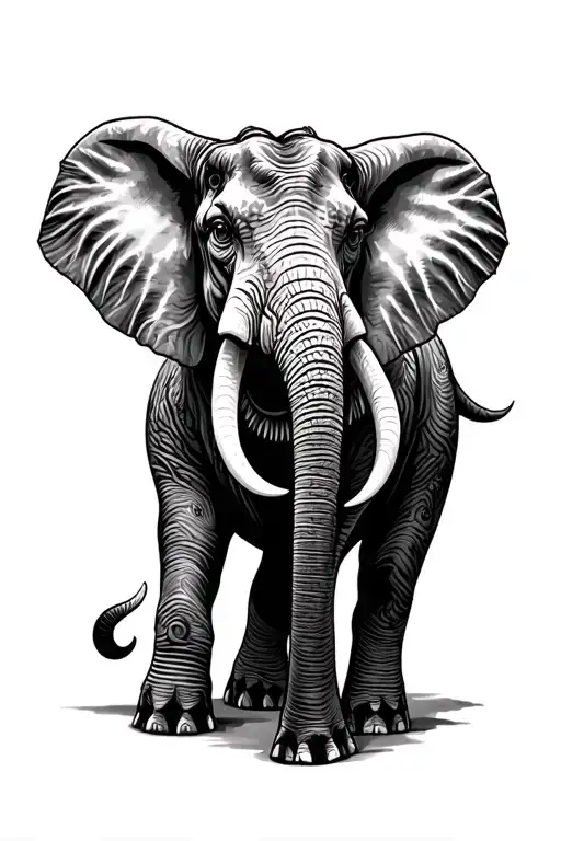 elephant giraffe dinosaur surrounded tattoo design idea