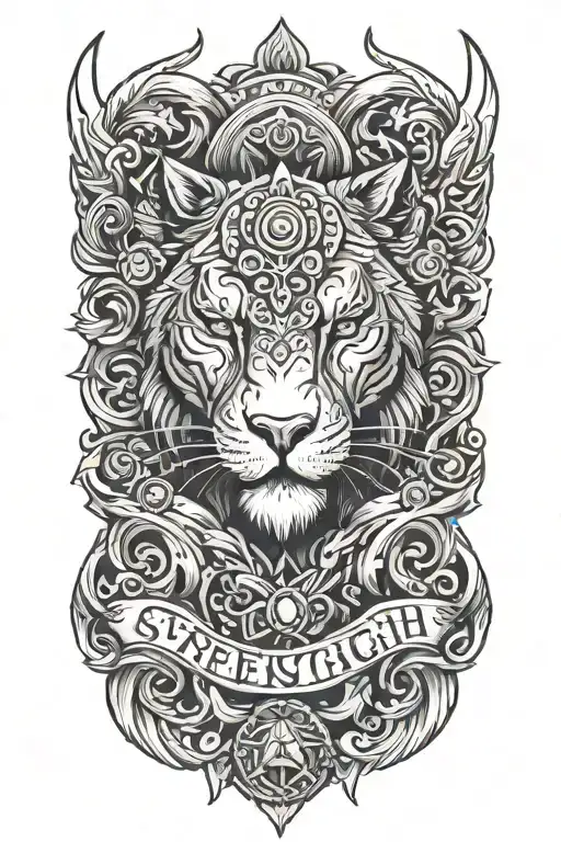 strength courage tattoo design idea