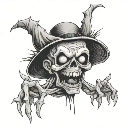 crazy spooky scary hilarious tattoo design idea