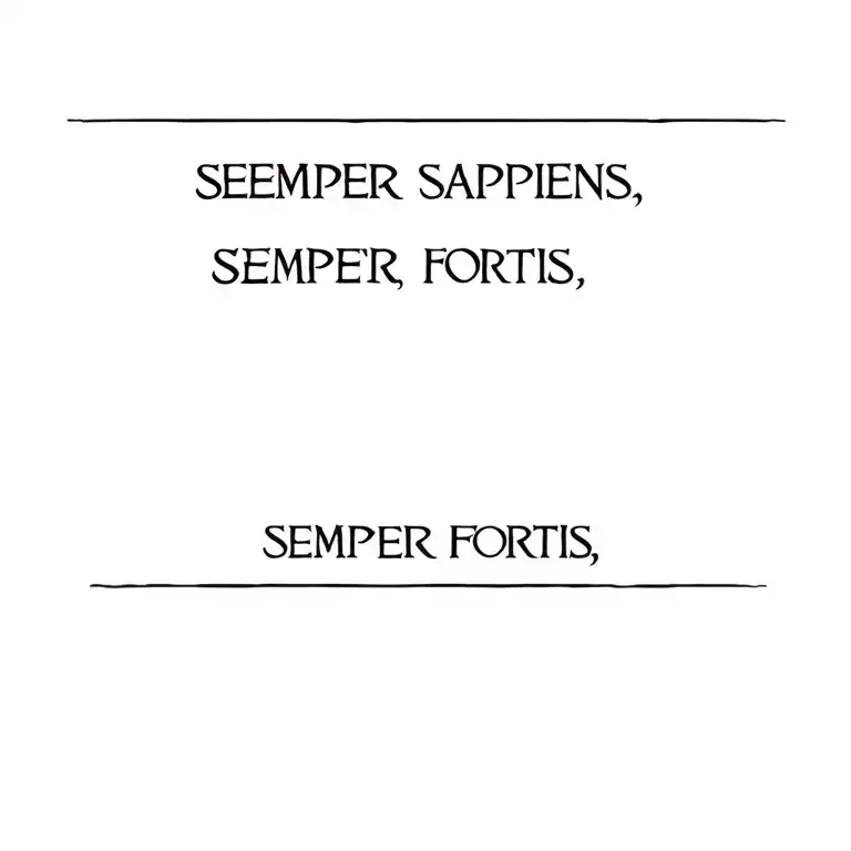 "Semper Sapiens, Semper Fortis" Roman Writing of the text below! tattoo design idea