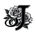 Cursive J tattoo design idea