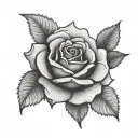 stipple rose tattoo design idea