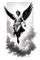 icarus falling from the sky tattoo design idea