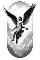 icarus falling from the sky tattoo design idea