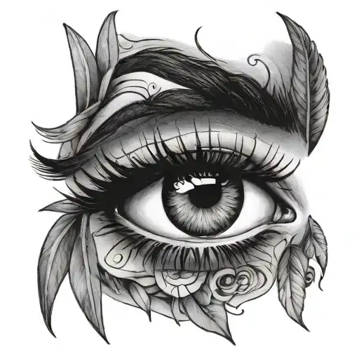 eyes with eyebrows tattoo design idea