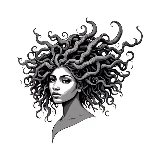 African Medusa tattoo design idea