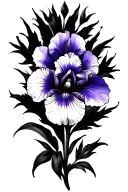 violet iris primrose tattoo design idea