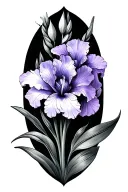 violet iris primrose tattoo design idea