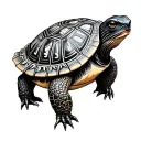 box turtle with Native designs integrated tattoo design idea