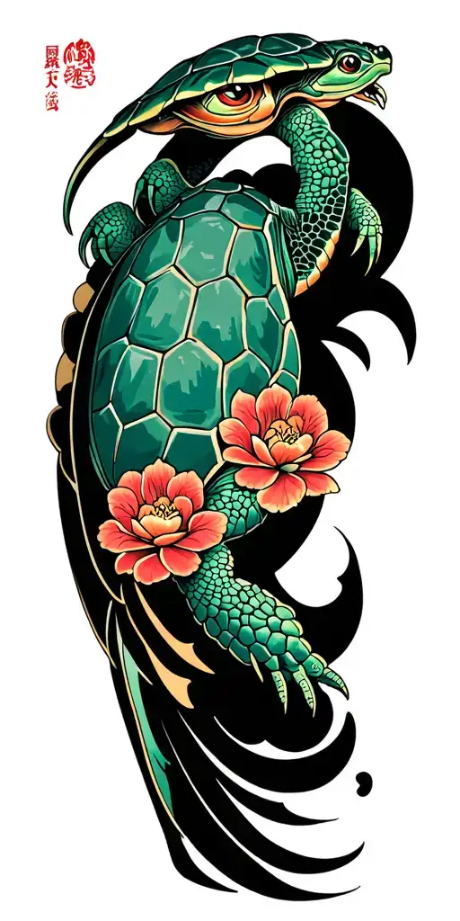 tortoise sleeve tattoo tattoo design idea