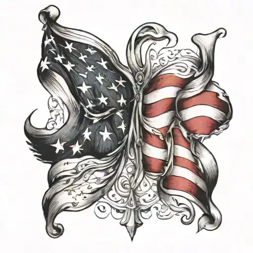 american flag intertwined tattoo design idea