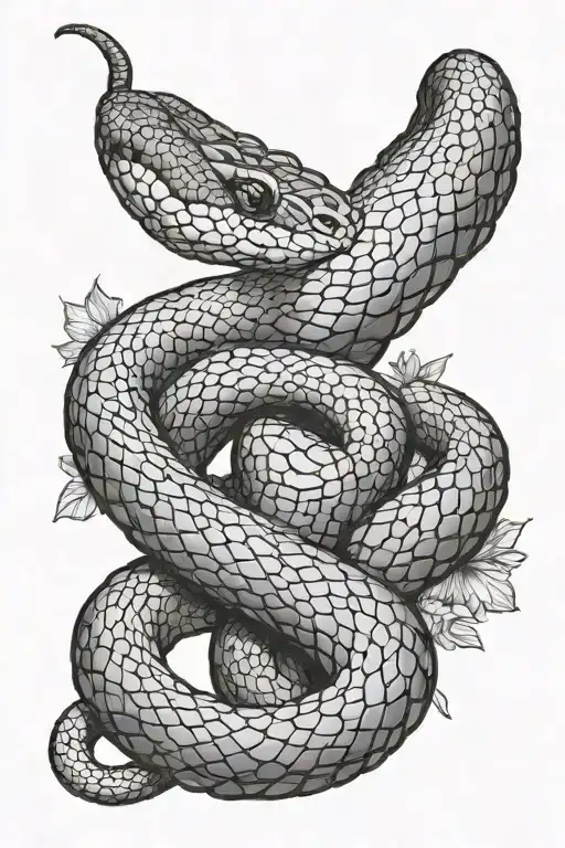 small snake, middle finger, right hand, black tattoo design idea