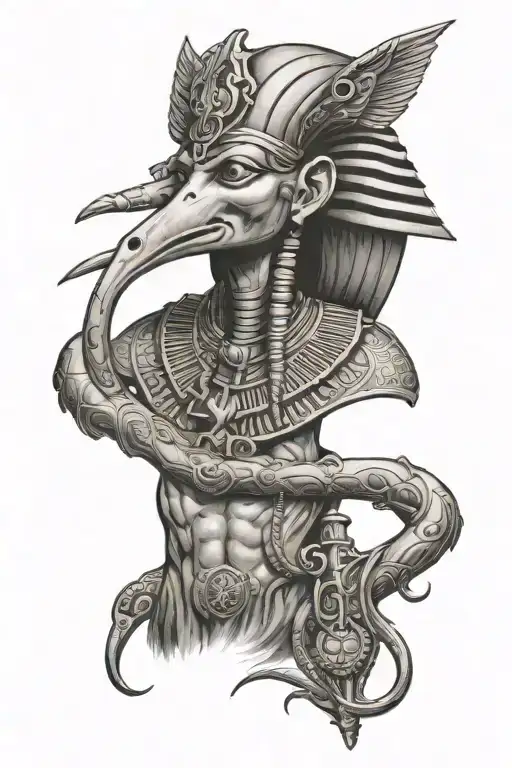 Egyptian god thoth tattoo design idea