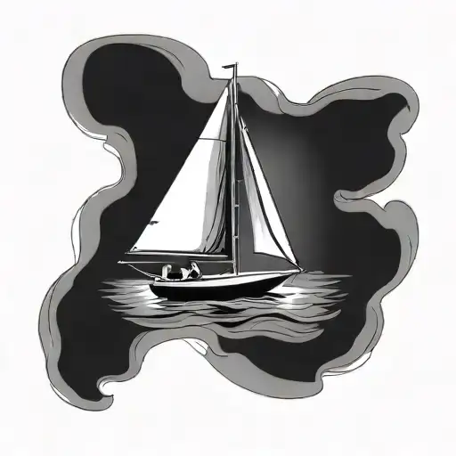 simple sailboat tattoo design idea