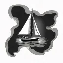 simple sailboat tattoo design idea