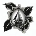 simple sailboat tattoo design idea