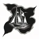 simple sailboat tattoo design idea