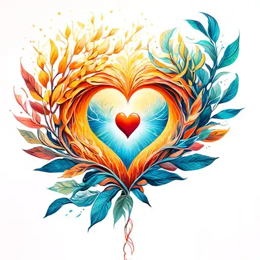 image of letting go of love and life tattoo design idea