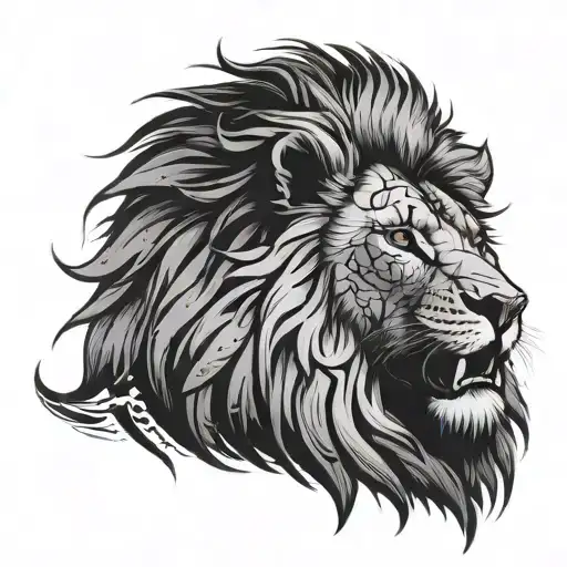 humble beast words lion markings surrounded tattoo design idea