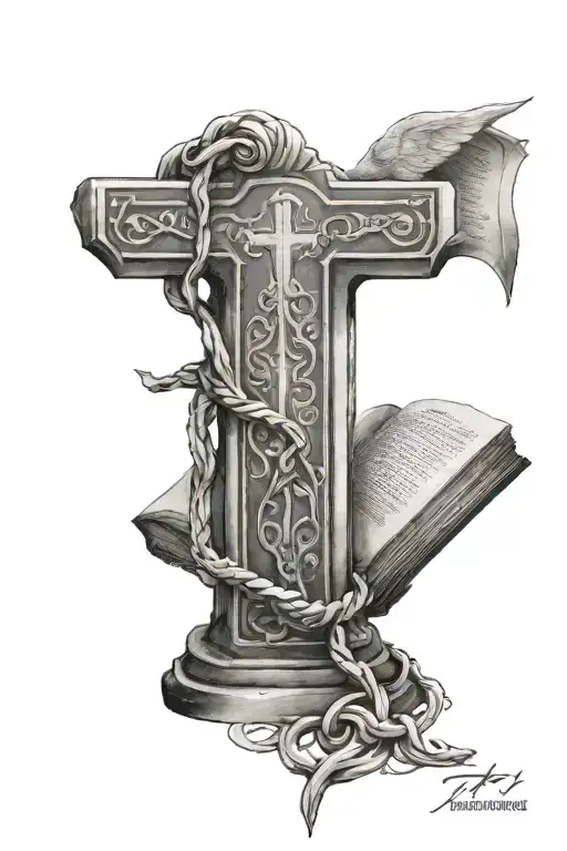 ten holy commandments tattoo design idea