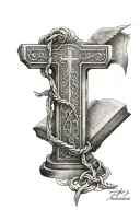ten holy commandments tattoo design idea