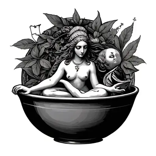 Libra on one bowl work, and on the other life tattoo design idea