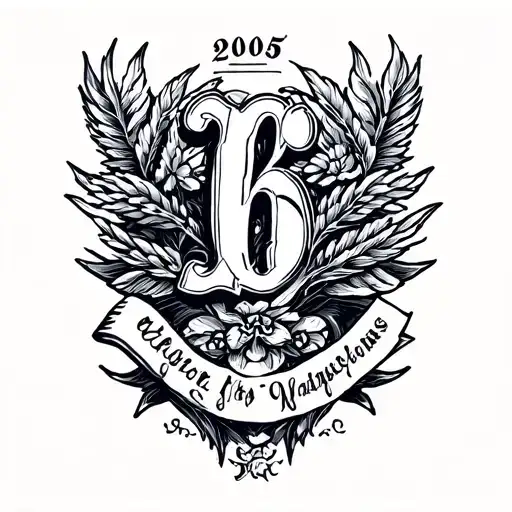 My name tattoo and numbers 2005 tattoo design idea
