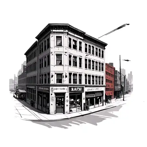 downtown building tattoo design idea