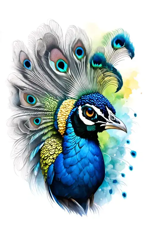 peacock with colour half black grey tattoo leeds united logo tattoo design idea