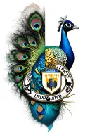 peacock with colour half black grey tattoo leeds united logo tattoo design idea