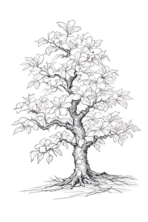 dogwood tree tattoo design idea