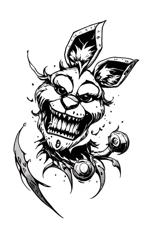 white ink springlock scar FNAF tattoo design tattoo design idea